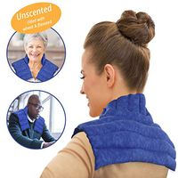 Neck & Shoulder Plus Heating Pad - Microwavable Herbal Wrap for Natural Pain, Anxiety, Stomach Cramps Relief by Nature Creation (Blue Marble Unscented)