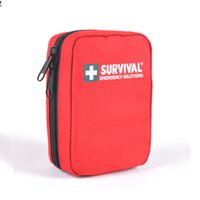 SJJSP First-aid kit Portable First Aid Kit Earthquake Survival Package Suitable for Hospitals, Travel, Outdoor, Family/Black,red/15 X 10 X 4.5CM (Color : Red)