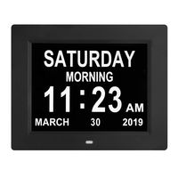 [Newest Version] Digital Calendar Day Clock with 8 Alarm Options, Extra Large Non-Abbreviated Day&Month for Seniors, Elderly, Memory Loss, Alzheimer