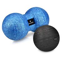 Navaris Set of 2 Foam Roller Massage Balls - Fascia and Peanut Ball Roller Massager with Carry Bag for Deep Tissue Massage Therapy, Myofascial Release