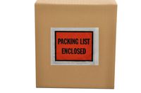 Packing List Enclosed Pouches, Invoice Label Envelopes Sleeve, Clear Orange, 4 1/2 x 5 1/2 inch, Self Adhesive, 1000 Pack