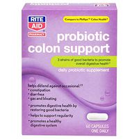 Rite Aid Probiotic Colon Support Capsules - 60 Count | Daily Probiotic Supplement | Restoring Good Bacteria