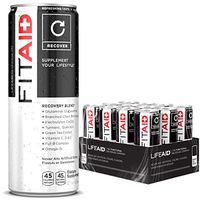 FITAID Recovery Blend | No Artificial Flavors or Sweeteners | Contains BCAAs, Glucosamine, Omega-3s, Green Tea | 100% Clean, Paleo Friendly, Vegan & Gluten-Free | No Sodium | 12 Fl Oz (Pack of 12)