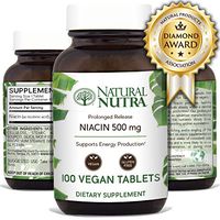 Natural Nutra Extended and Time Release Niacin 500mg (Vitamin B3) - Nerve Support, Heart Health, Detox and Cholesterol Lowering Supplement with Nicotinic Acid - Vegan and Vegetarian - 100 Tablets