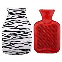 Bodico Warm and Cozy Novelty Hot Water Bottle with Eye Mask Set, 500ml, Zebra Print