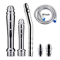 Metal Enema Shower Heads,Shower Enema Nozzle System Handheld Shower for Colonic Cleanse Kit - with 59 inch Hose (3 Style)