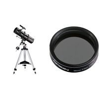 Orion 09007 SpaceProbe 130ST Equatorial Reflector Telescope (Black) &  05662 1.25-Inch 13 Percent Transmission Moon Filter (Black)