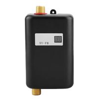 3000W Mini Electric Tankless Instant Hot Water Heater with LCD Display for Home Bathroom Kitchen Washing US Plug 110V (Black)