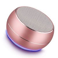 Portable Bluetooth Speakers-Lenrue Mini Wireless Outdoor Rechargeable Speakers with LED,Built-in-Mic,Handsfree Call,AUX Line,TF Card,HD Stereo Sound and Bass for iPhone Ipad Android Phone Rose Gold