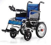 PLLP Medical Rehab Chair, Wheelchair,Electric Powered Wheelchair Folding Lightweight 34Kg,Strong and Durable for The Use,Motorized Wheelchairs Convenient for Home and Outdoor Use,Blue
