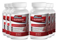 Amino acids supplements powder - L Glutamine 500mg - Supports extreme physical training (6 Bottles - 600 Tablets)