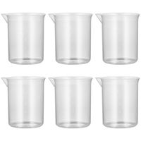 BESTOMZ Plastic Graduated Beakers Transparent Lab Measuring Cup 100mL Set of 6