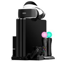 Fisound PS4 Charger & Vertical Game Stand Multi Charging Station Limited Edition, Cooling Fan Cooler, Game Storage Console, PSVR Headset Holder For PS4 / Slim / Pro /PSVR1&2