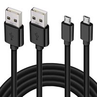 Micro USB Cable 10Ft,2 Pack Extra Long Android Charger Cable,Durable Fast Sync Charging Cord for Samsung Galaxy S7 S6 Edge J7,Note 5,Note 4,LG G4,Android Phone,PS4,Smartphone,Camera,Black