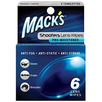 Mack's SHOOTERS LENS WIPES Item #4476 Anti-fog Anti-Static Anti-Streak (6 Wipes)