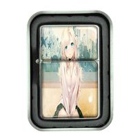 Windproof Refillable Oil Lighter with Tin Gift Box Anime Design-009