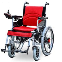 Electric Wheelchair Elderly Disabled Car Elderly Intelligent Automatic Portable Scooter Multifunctional Folding,Red,24inches