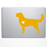 The Decal Guru I Love My Golden Retriever Decal Vinyl Sticker, 11" MacBook Air, Yellow (1483-MAC-11A-SY)