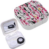 Portable Contact Lens Case Box Travel Kit Mirror + Bottle + Tweezers Container Holder [ Psychedelic ]