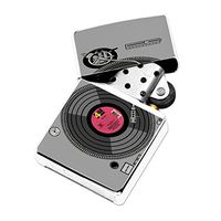 DJ Vinyl Record Turntable - White Lighter Windproof Flip-Top Refillable with tin Gift Box