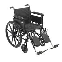 Drive Medical Cruiser X4 Lightweight Dual Axle Wheelchair with Adjustable Detachable Arms, Full Arms, Elevating Leg Rests, 16" Seat