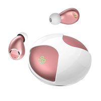True Wireless Earbuds, 15H Playtime, Touch & Volume Control, Built-in Mic, Mini Stereo Bluetooth Earbuds 5.0, Small in Ear Earphones with Magnetic Charging Case, LED Indicator, Rose Gold Pink