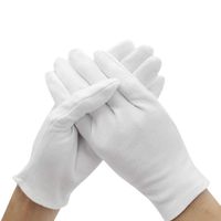 FifiMIN Men Women White Thickened Cotton Gloves Full Finger Formal Dress Parade Inspection Drivers Jewelry Workers Stretchy Mittens