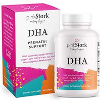 Pink Stork DHA: Enhances Baby’s Brain + Nervous System Development, Support from Prenatal Vitamins + Omega 3 + Fish Oil, Women-Owned, 60 Capsules
