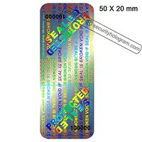 60 Tamper Proof Stickers, Durable Security Labels, Premium Tamper Evident Labels, Holographic Warranty Void Stickers with Unique Sequential Serial Numbers 2" x 0.79"(50 x 20mm) by Security Hologram.