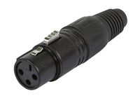 Monoprice  Black | Anodized Aluminum With Plastic Cap And Rubber Strain Relief Boot, DMX Connector, 3-Pin Female