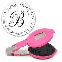 Custom Monogram Address Embosser - Personalized Round Seal - Insert Only - Style EM028