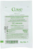 Curad Sterile Oil Emulsion Non-Adherent Gauze Dressing, 3x3 inches, for Minor Burns, Abrasions, 50 Count