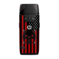 IT'S A SKIN Decal Vinyl Wrap for Aspire Nautilus AIO Pod System Vape Sticker Sleeve/Red American Flag Black Punish Badge