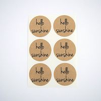 Hello Sunshine Round Stickers, Circle Seals and Labels by Once Upon Supplies, Kraft Brown, 1.5 Inches, 60 Stickers