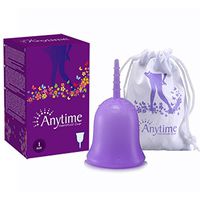 Fullfun Reusable Silicone Menstrual Cup - Tampon and Pad Alternative - Feminine Hygiene Protection (Purple, L)