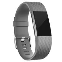 iGK Replacement Bands Compatible for Fitbit Charge 2, Adjustable Replacement Bands with Metal Clasp Special Edition Grey Small
