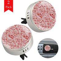 Heart Red Car Aromatherapy Essential Oil Diffuser Crystal Glass Air Freshener Vent Clip Locket with 4 Refill Pads Silver metal Car Diffuser for Aromatherapy 34mm