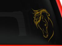 Horse Head beautiful silhouette for car truck laptop macbook window decal sticker approx. 8x4 inches (gold)