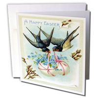 3dRose Birds Carrying Easter Eggs 6 x 6 Inches Greeting Cards, Set of 12 (gc_42963_2)