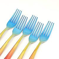 BalsaCircle 48 pcs 7-Inch long Assorted Ombre Plastic Forks - Disposable Wedding Party Event Catering Tableware Discounted Supplies