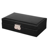 Kaimaily Storage Box Leather Jewelry Boxes for Women Modern Women Jewelry Case for Earring Ring Necklace Bracelet PU Leather Storage with Lock, (Color : Black)