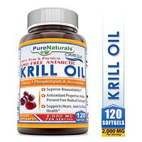Pure Naturals Krill Oil Dietary Supplement - 2000 mg Per Serving - 240mg Omega 3 Fatty Acids with 120mg EPA & 80mg DHA Per Serving - Support Heart, Joint, Brain Health* (120 Count)