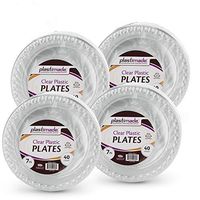 [160 Count] Plastimade 7 Inch Appetizer Plates Clear Disposable Heavy Duty Plastic, Ideal For Wedding, Catering, Parties, Buffets, Events, Or Everyday Use, 4 Packs