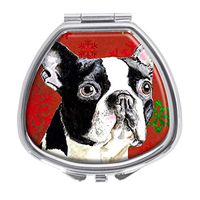 Boston Terrier Snowflakes Christmas Design Pill Case Box Western Medicine Tablet Holder Decorative Pill Box for Pocket or Purse