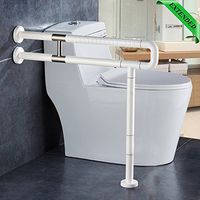 JCWANGDEFU Extended Type Grab Bar Handrails Hand Grips Safety Handle Assist Frame Railings Rail Support for Toilet Bathtub Bathroom Shower, 304 Stainless Steel, Anti-slip Nylon, White