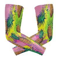 ZZKKO Watercolor Pineapple Cooling Arm Sleeves Cover Uv Sun Protection for Men Women Running Golf Cycling Arm Warmer Sleeves 1 Pair