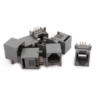uxcell 8Pcs RJ11 6P6C Phone PCB Jack Network Modular Connector Gray
