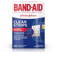 Band-Aid Brand Clear Strips Bandages, Assorted Sizes for discreet First Aid, Assorted Sizes, 45 ct
