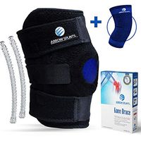 Arrow Splints Knee Brace for Women & Men + Knee Compression Sleeve Open Patella Dual Stabilizers for Lateral Knee Support, Arthritis, ACL, Meniscus, MCL, Ligament, LCL, Runners Knee, PCL (Small-Med)