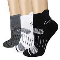 3 Pairs Copper Compression Ankle Socks Women & Men Sport Plantar Fasciitis Arch Support - Best For Athletic &Travel